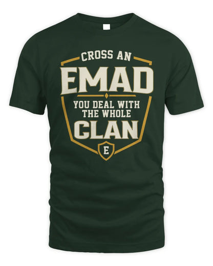 EMAD NT1-K008 Cross A/An NAME, You Deal With the Whole Clan | Personalized Vintage T-Shirt - Unisex Standard T-Shirt - Forest Green