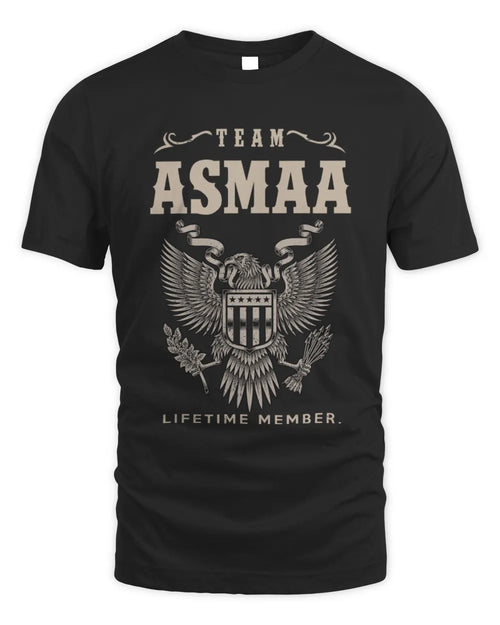 ASMAA TP06-K82 – Personalized Classic Style Apparel “Team NAME Lifetime Member” - Unisex Standard T-Shirt - Black