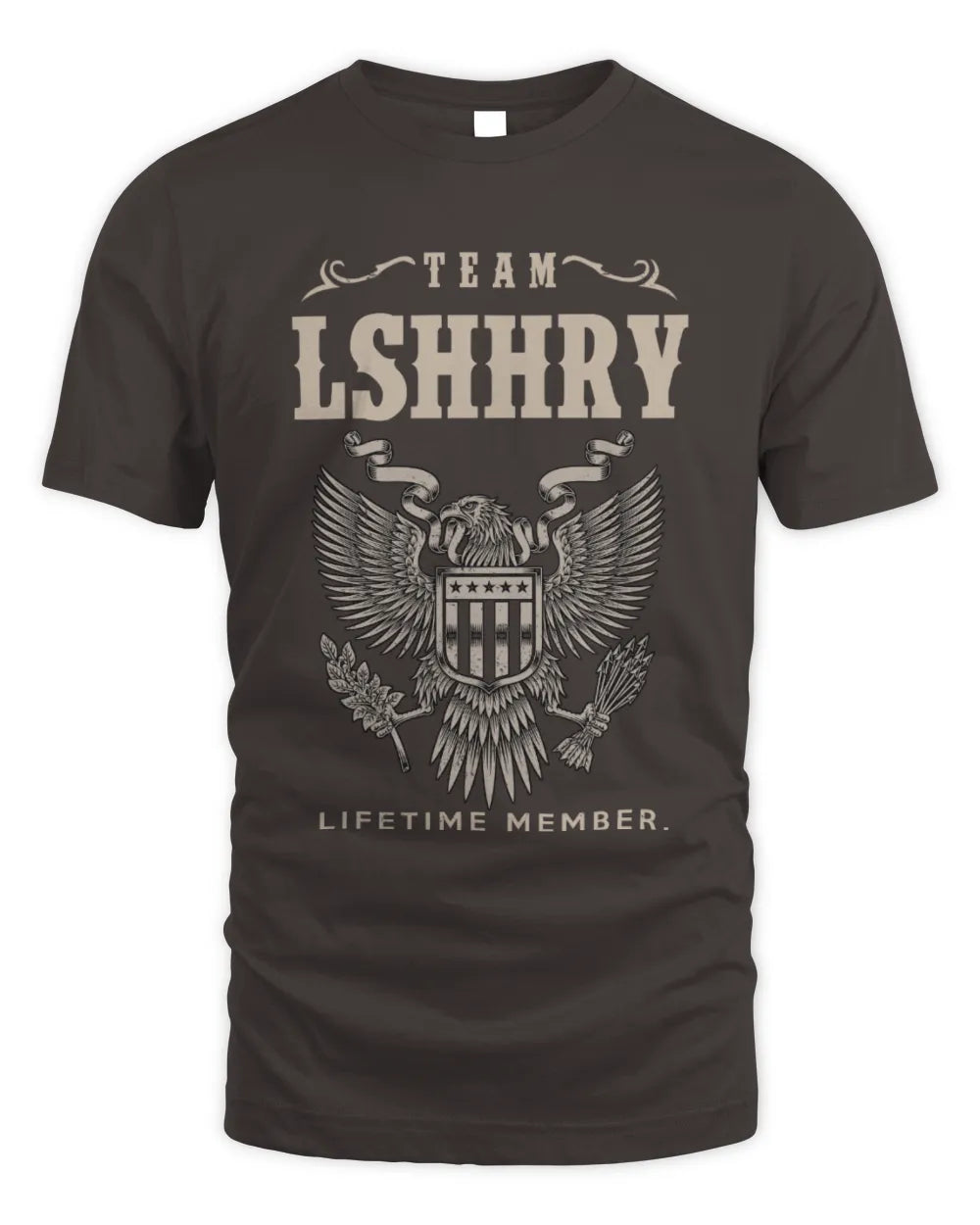 LSHHRY TP06-K82 – Personalized Classic Style Apparel “Team NAME Lifetime Member” - Unisex Standard T-Shirt - Dark Chocolate