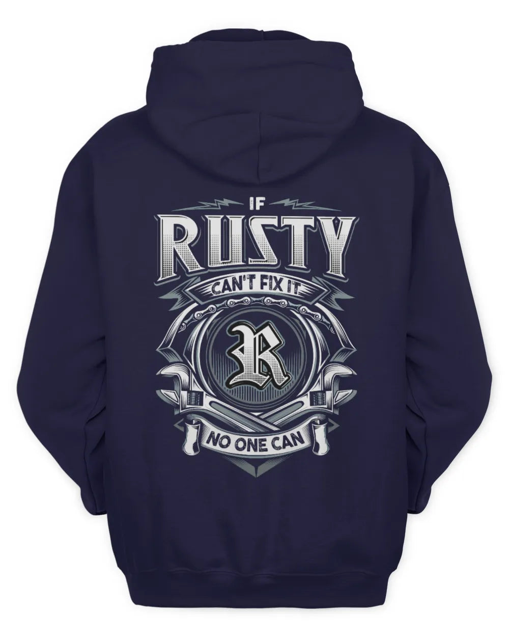 RUSTY AP81-K4-626 - Personalized Ahmed Quote Apparel “If Ahmed Can't Fix It, No One Can” - Unisex Hoodie - Navy