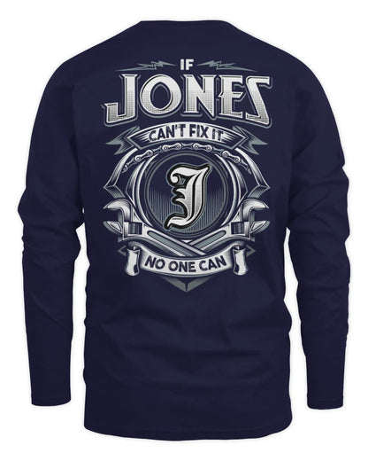 JONES AP81-K4-626 - Personalized Ahmed Quote Apparel “If Ahmed Can't Fix It, No One Can” - Men's Long Sleeved T-Shirt - Navy