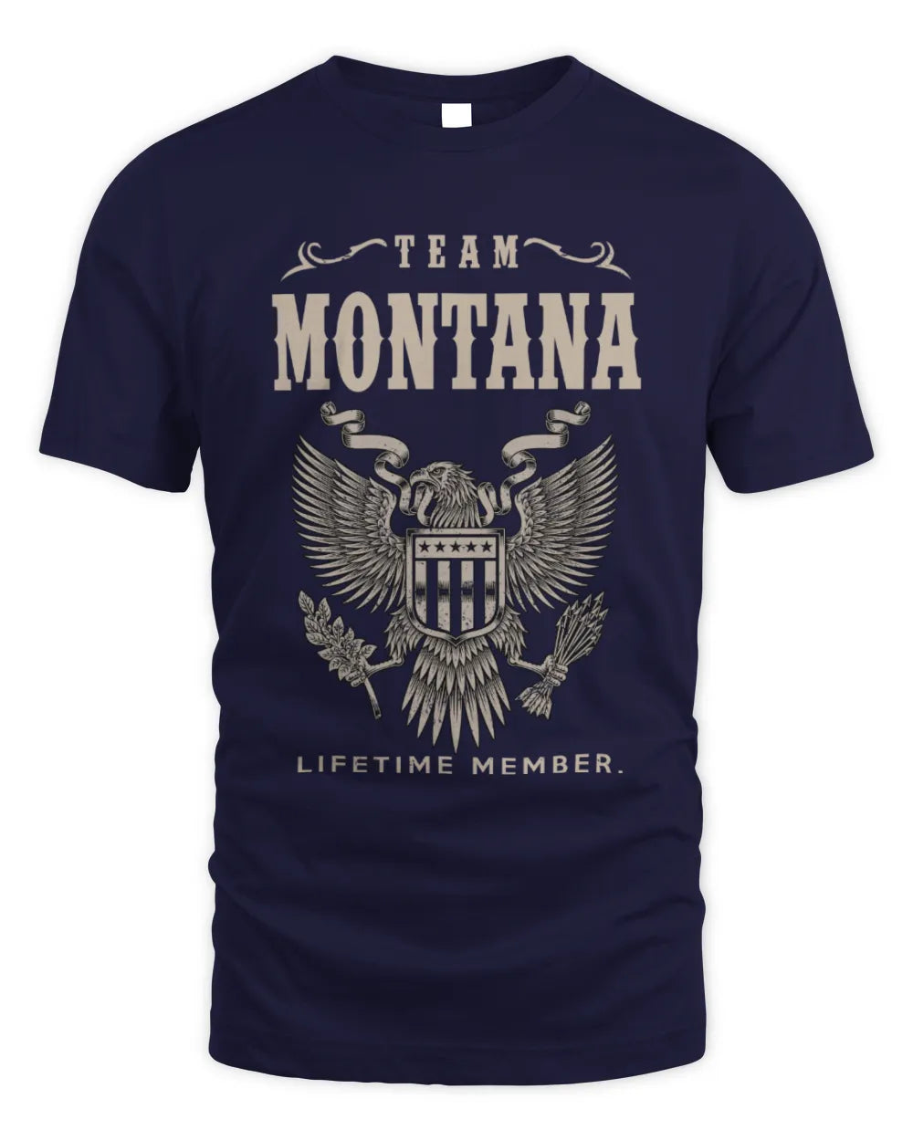 MONTANA TP06-K82 – Personalized Classic Style Apparel “Team NAME Lifetime Member” - Unisex Standard T-Shirt - Navy