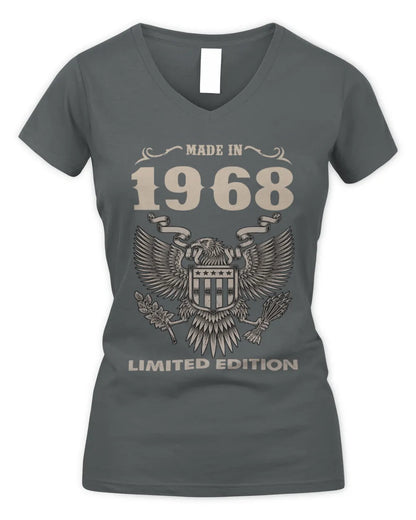 1968 HH89-K2 – Classic Birth Year Limited Edition T-Shirt - Women's V-Neck T-Shirt - Charcoal