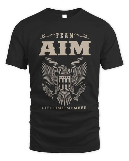 AIM TP06-K82 – Personalized Classic Style Apparel “Team NAME Lifetime Member” - Unisex Standard T-Shirt - Black