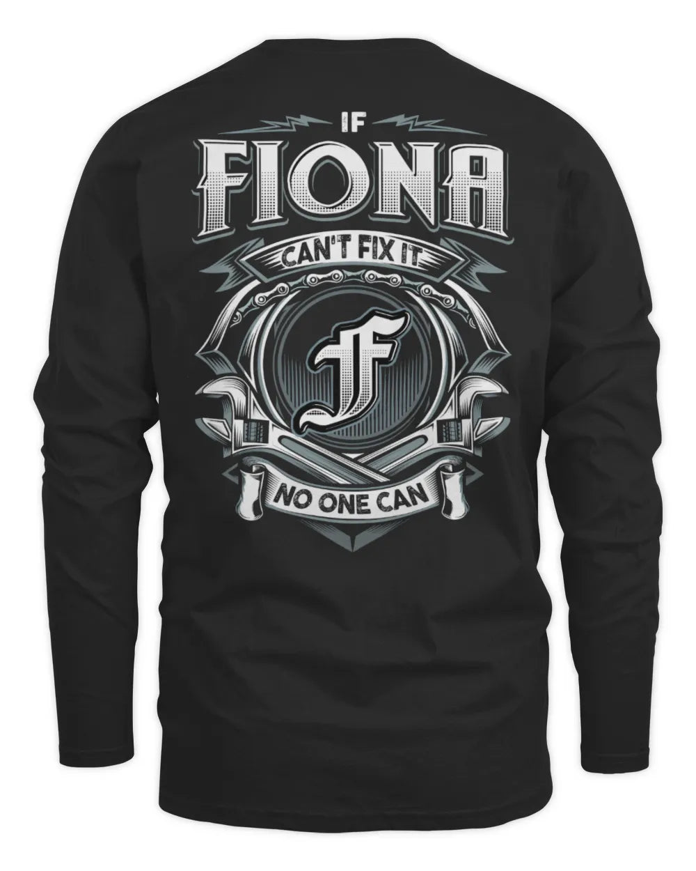 FIONA AP81-K4-626 - Personalized Ahmed Quote Apparel “If Ahmed Can't Fix It, No One Can” - Men's Long Sleeved T-Shirt - Black