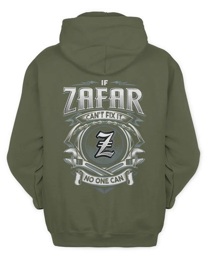 ZAFAR AP81-K4-626 - Personalized Ahmed Quote Apparel “If Ahmed Can't Fix It, No One Can” - Unisex Hoodie - Military Green