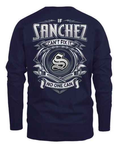 SANCHEZ AP81-K4-626 - Personalized Ahmed Quote Apparel “If Ahmed Can't Fix It, No One Can” - Men's Long Sleeved T-Shirt - Navy