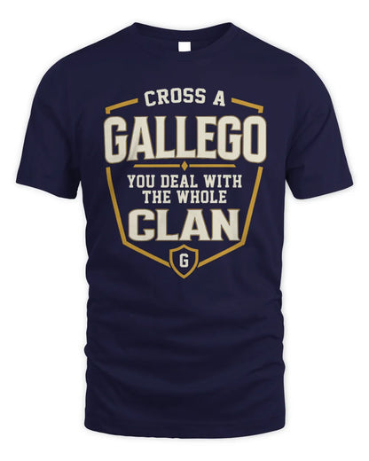 GALLEGO NT1-K008 Cross A/An NAME, You Deal With the Whole Clan | Personalized Vintage T-Shirt - Unisex Standard T-Shirt - Navy