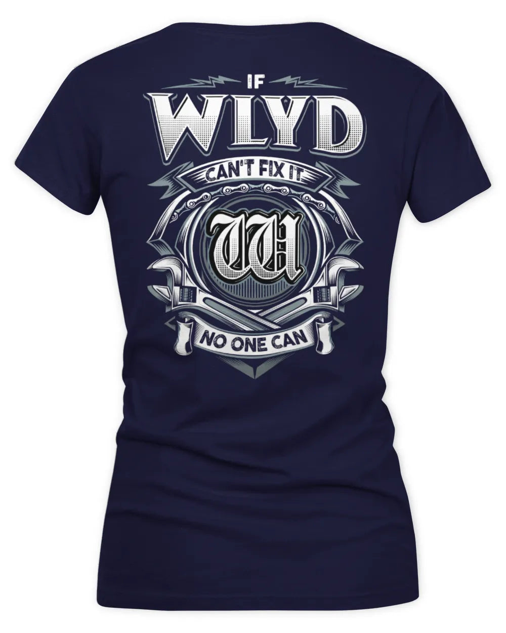 WLYD AP81-K4-626 - Personalized Ahmed Quote Apparel “If Ahmed Can't Fix It, No One Can” - Women's V-Neck T-Shirt - Navy