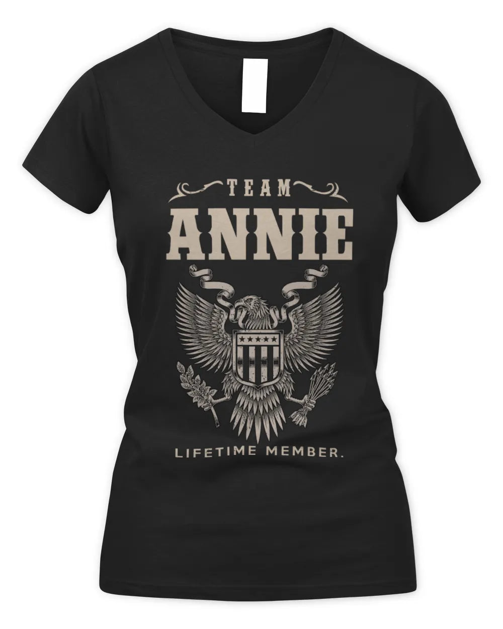 ANNIE TP06-K82 – Personalized Classic Style Apparel “Team NAME Lifetime Member” - Women's V-Neck T-Shirt - Black