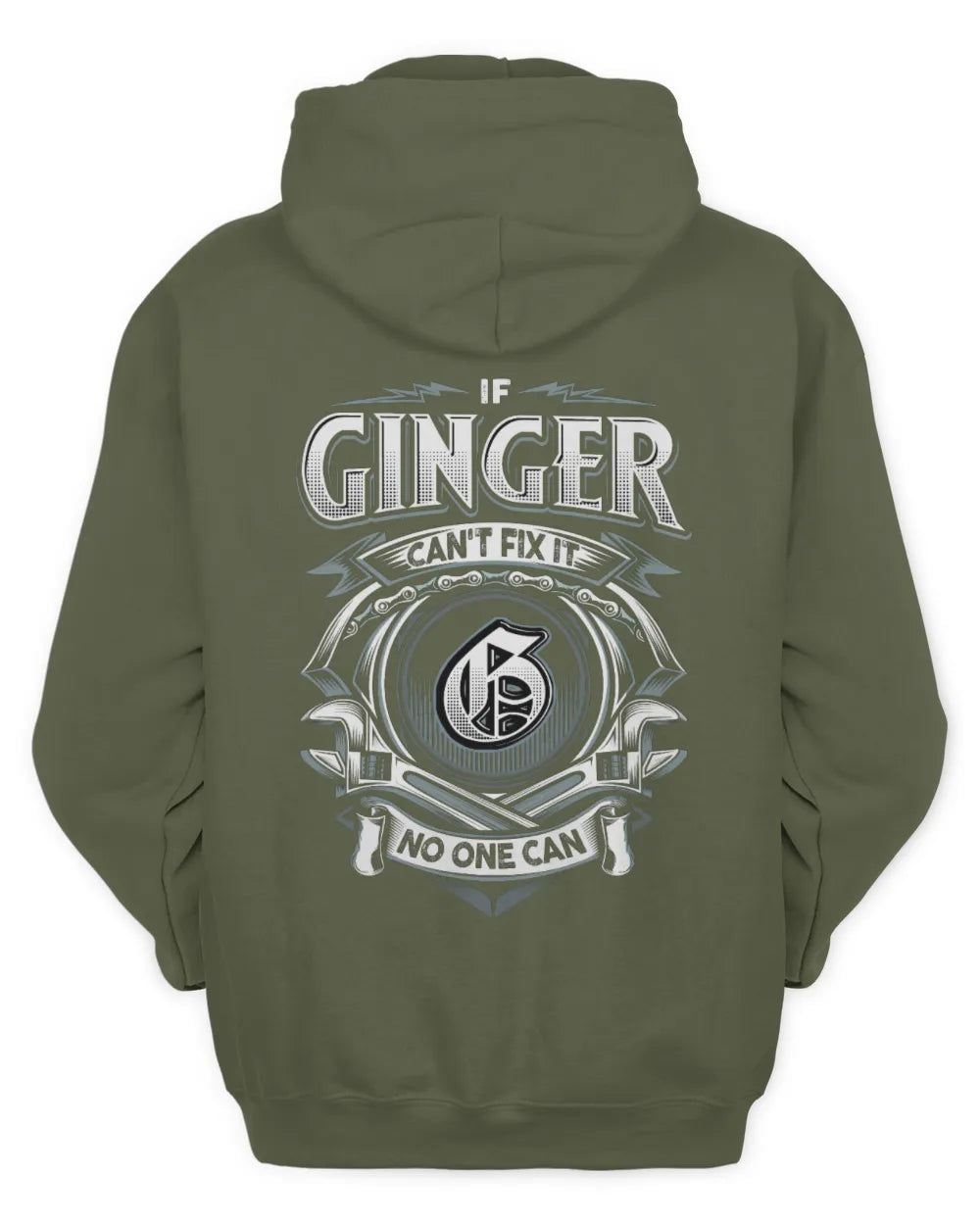GINGER AP81-K4-626 - Personalized Ahmed Quote Apparel “If Ahmed Can't Fix It, No One Can” - Unisex Hoodie - Military Green
