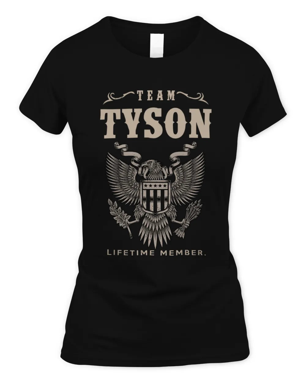 TYSON TP06-K82 – Personalized Classic Style Apparel “Team NAME Lifetime Member” - Women's Standard T-Shirt - Black