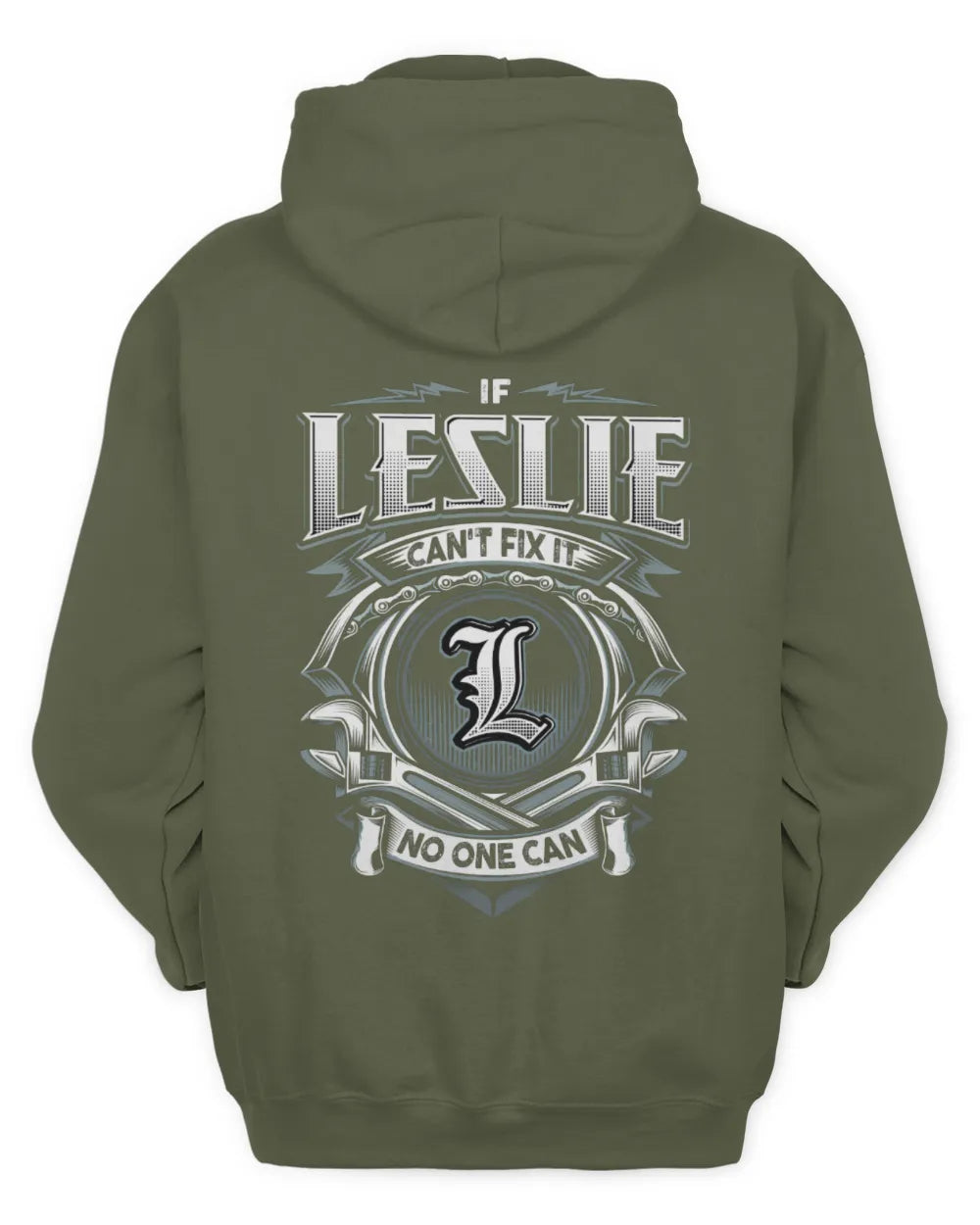 LESLIE AP81-K4-626 - Personalized Ahmed Quote Apparel “If Ahmed Can't Fix It, No One Can” - Unisex Hoodie - Military Green