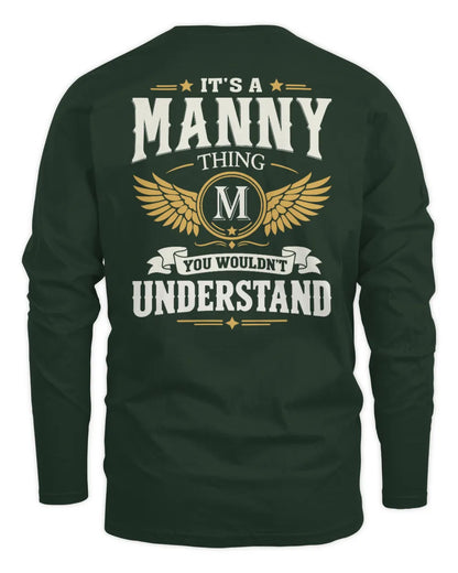MANNY KT06-M008 It’s a [NAME] Thing – You Wouldn’t Understand | Personalized Vintage T-Shirt - Men's Long Sleeved T-Shirt - Forest Green