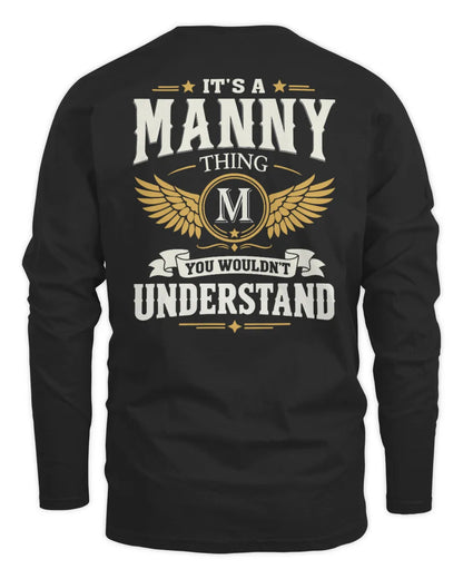 MANNY KT06-M008 It’s a [NAME] Thing – You Wouldn’t Understand | Personalized Vintage T-Shirt - Men's Long Sleeved T-Shirt - Black