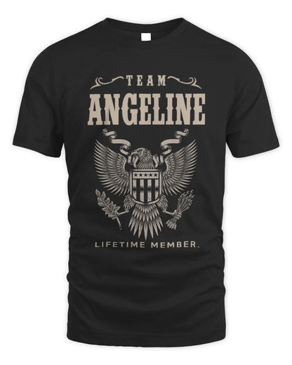 ANGELINE TP06-K82 – Personalized Classic Style Apparel “Team NAME Lifetime Member” - Unisex Standard T-Shirt - Black
