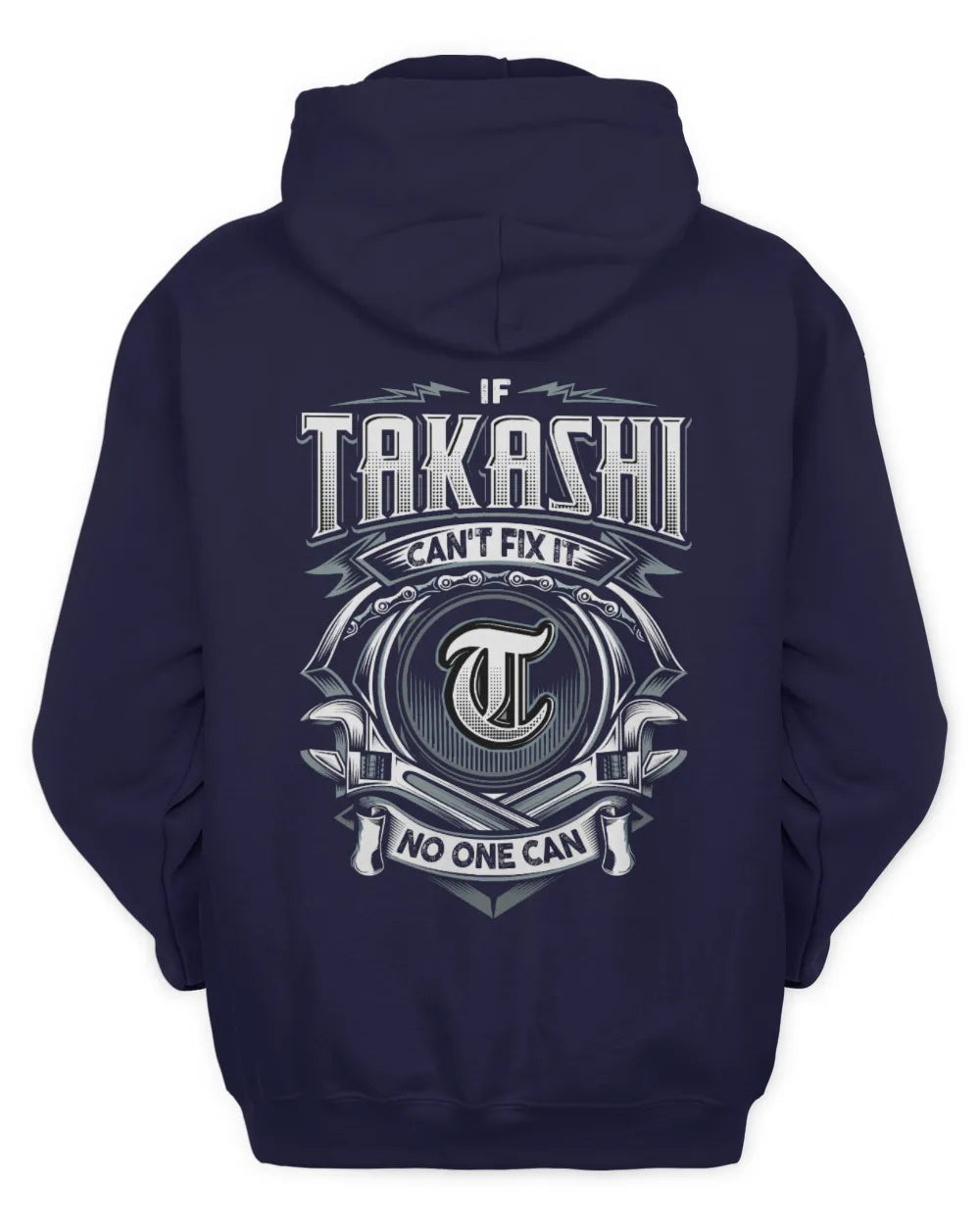TAKASHI AP81-K4-626 - Personalized Ahmed Quote Apparel “If Ahmed Can't Fix It, No One Can” - Unisex Hoodie - Navy