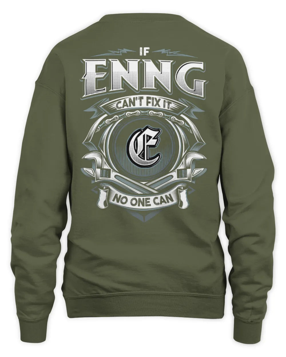 ENNG AP81-K4-626 - Personalized Ahmed Quote Apparel “If Ahmed Can't Fix It, No One Can” - Unisex Sweatshirt - Military Green