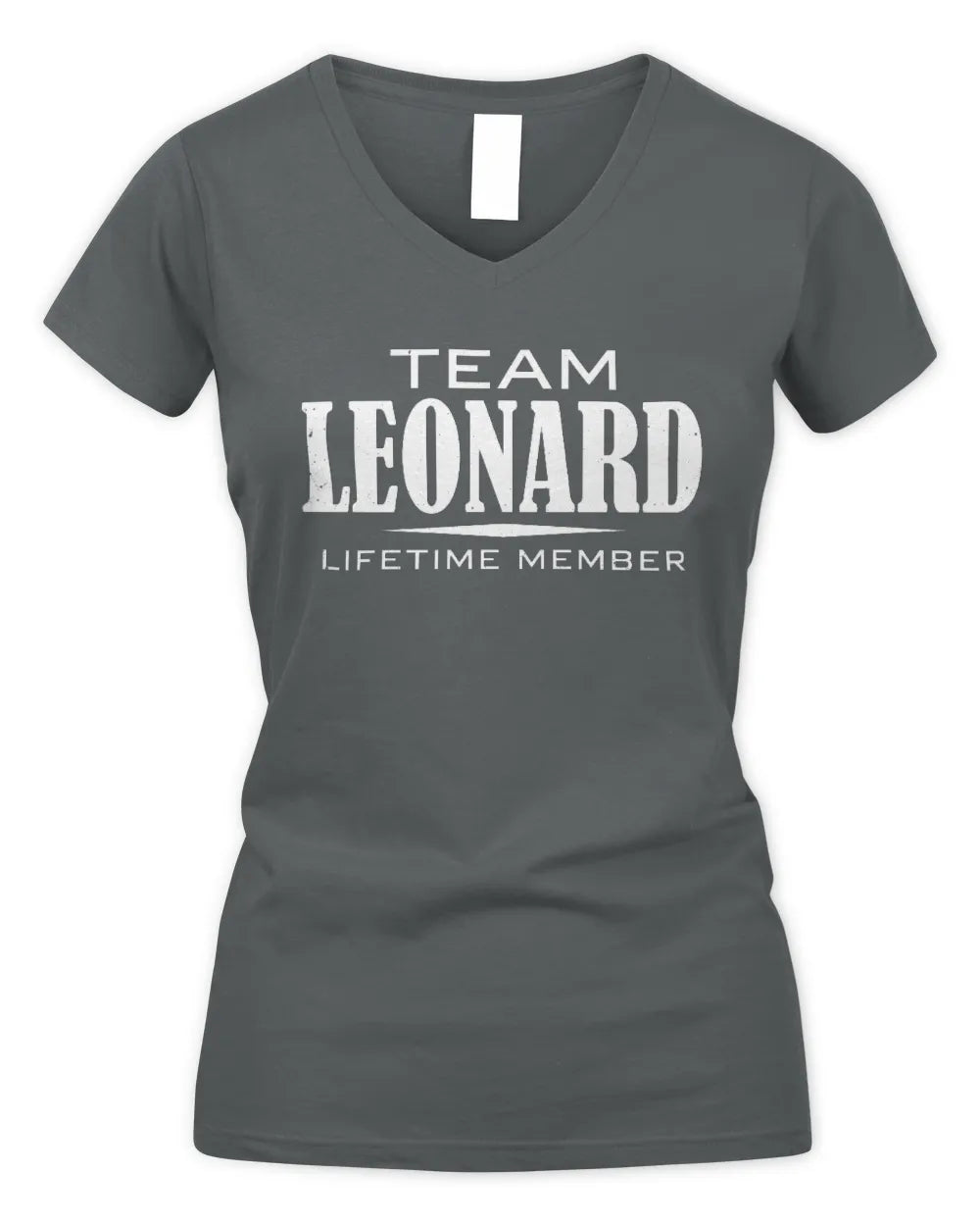LEONARD BL62-K4-128 - Personalized “Team NAME Lifetime Member” - Women's V-Neck T-Shirt - Charcoal