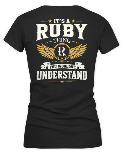RUBY KT06-M008 It’s a [NAME] Thing – You Wouldn’t Understand | Personalized Vintage T-Shirt - Women's V-Neck T-Shirt - Black