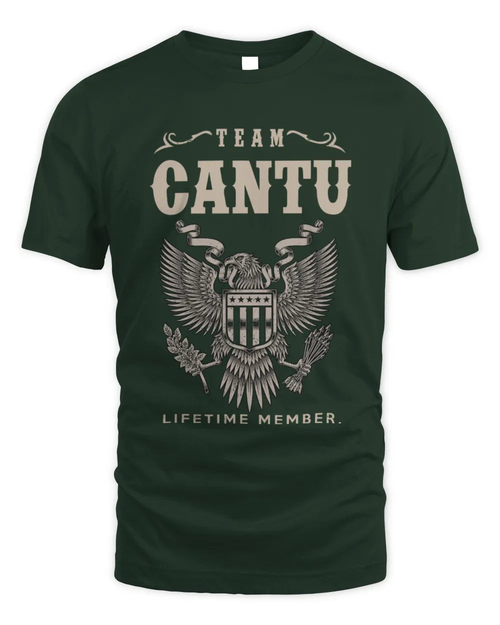 CANTU TP06-K82 – Personalized Classic Style Apparel “Team NAME Lifetime Member” - Unisex Standard T-Shirt - Forest Green