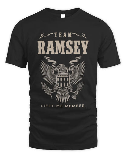 RAMSEY TP06-K82 – Personalized Classic Style Apparel “Team NAME Lifetime Member” - Unisex Standard T-Shirt - Black