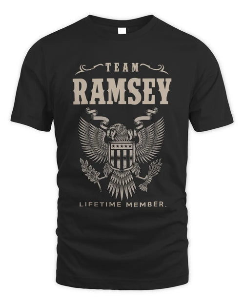 RAMSEY TP06-K82 – Personalized Classic Style Apparel “Team NAME Lifetime Member” - Unisex Standard T-Shirt - Black