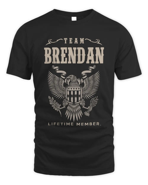 BRENDAN TP06-K82 – Personalized Classic Style Apparel “Team NAME Lifetime Member” - Unisex Standard T-Shirt - Black