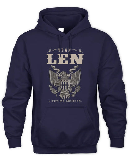 LEN TP06-K82 – Personalized Classic Style Apparel “Team NAME Lifetime Member” - Unisex Hoodie - Navy