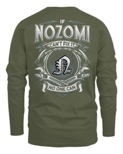 NOZOMI AP81-K4-626 - Personalized Ahmed Quote Apparel “If Ahmed Can't Fix It, No One Can” - Men's Long Sleeved T-Shirt - Military Green