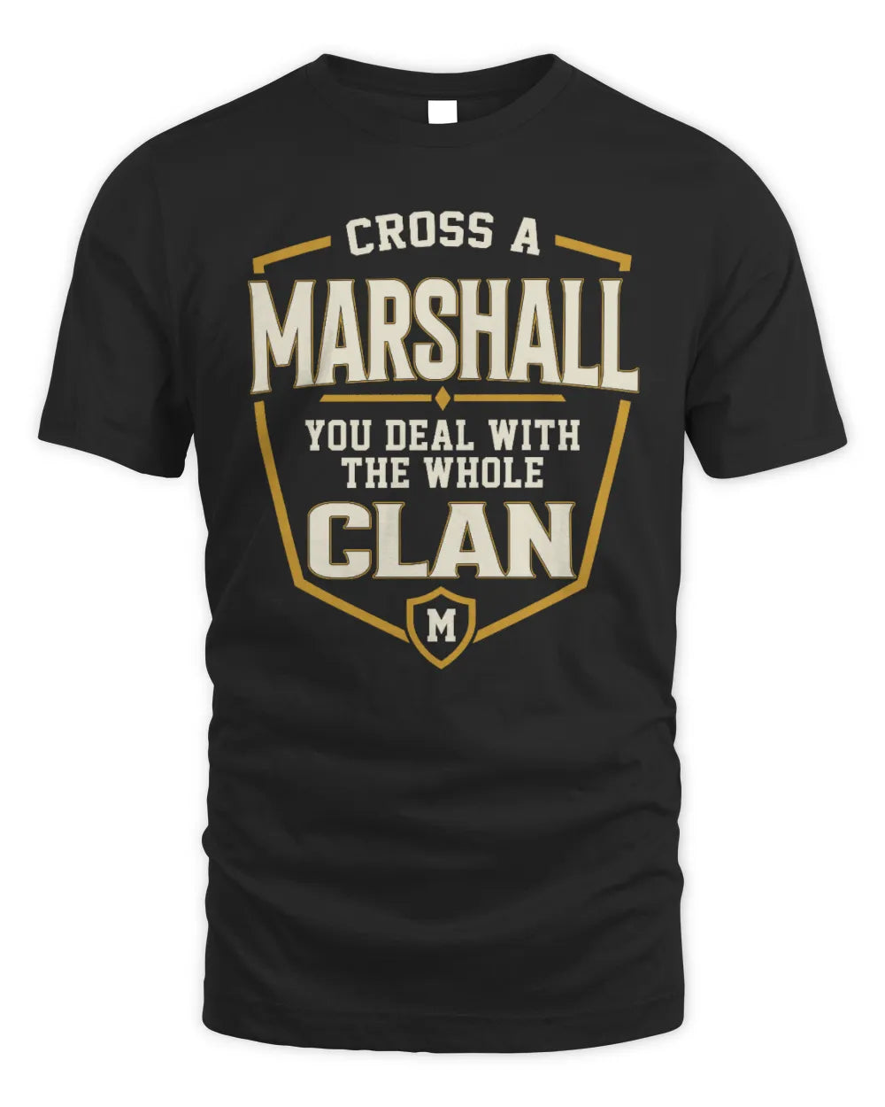 MARSHALL NT1-K008 Cross A/An NAME, You Deal With the Whole Clan | Personalized Vintage T-Shirt - Unisex Standard T-Shirt - Black