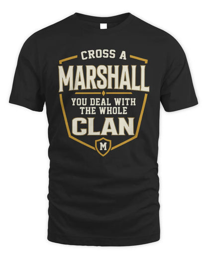 MARSHALL NT1-K008 Cross A/An NAME, You Deal With the Whole Clan | Personalized Vintage T-Shirt - Unisex Standard T-Shirt - Black