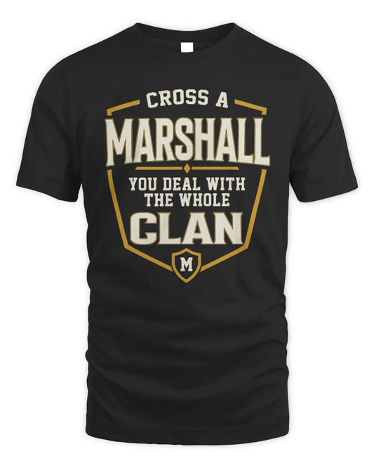 MARSHALL NT1-K008 Cross A/An NAME, You Deal With the Whole Clan | Personalized Vintage T-Shirt - Unisex Standard T-Shirt - Black