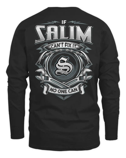 SALIM AP81-K4-626 - Personalized Ahmed Quote Apparel “If Ahmed Can't Fix It, No One Can” - Men's Long Sleeved T-Shirt - Black