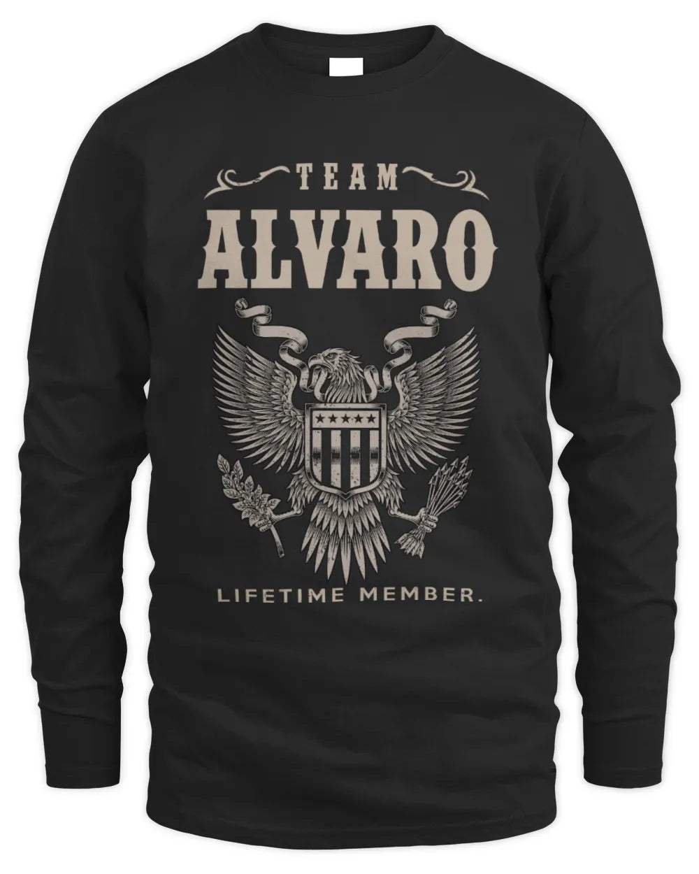 ALVARO TP06-K82 – Personalized Classic Style Apparel “Team NAME Lifetime Member” - Men's Long Sleeved T-Shirt - Black