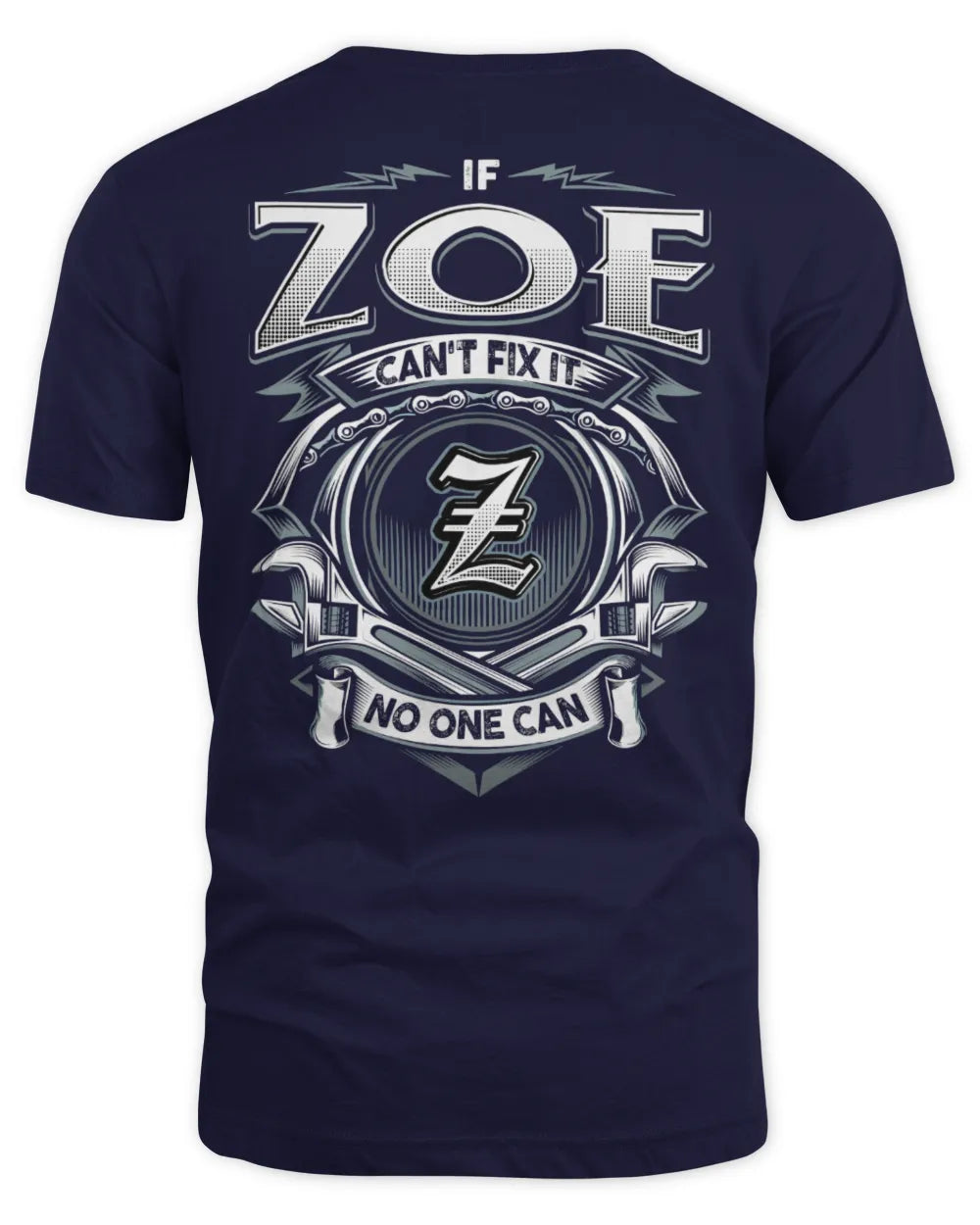 ZOE AP81-K4-626 - Personalized Ahmed Quote Apparel “If Ahmed Can't Fix It, No One Can” - Unisex Standard T-Shirt - Navy