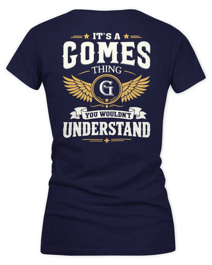 GOMES KT06-M008 It’s a [NAME] Thing – You Wouldn’t Understand | Personalized Vintage T-Shirt - Women's V-Neck T-Shirt - Navy