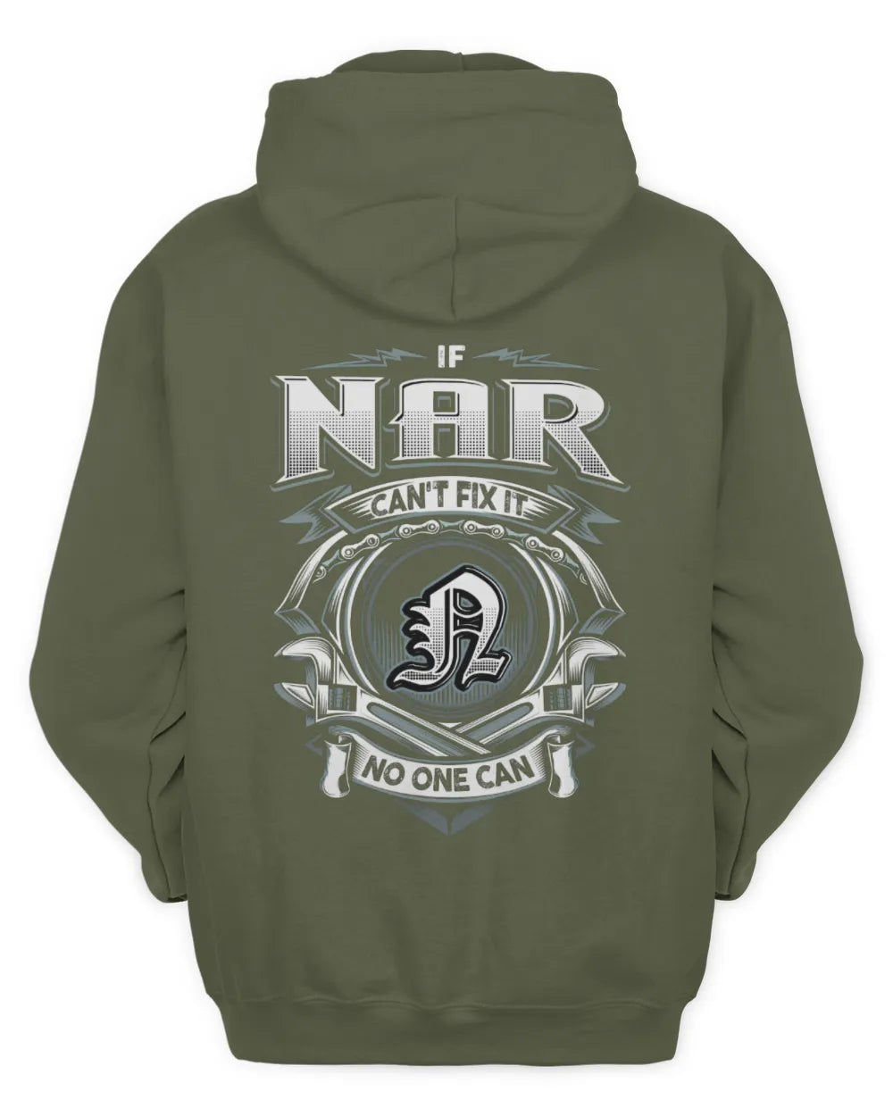 NAR AP81-K4-626 - Personalized Ahmed Quote Apparel “If Ahmed Can't Fix It, No One Can” - Unisex Hoodie - Military Green