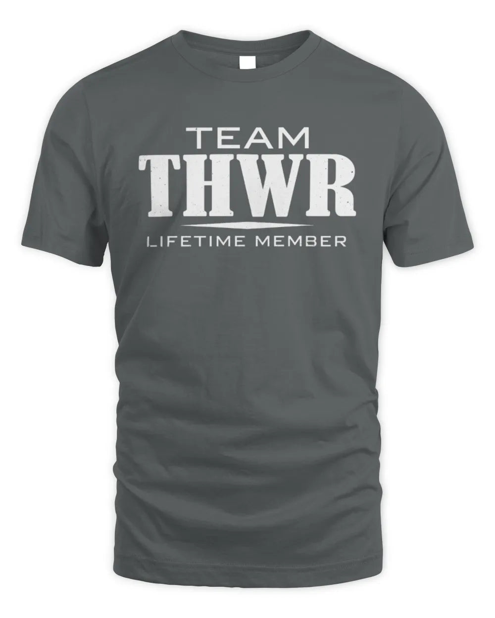 THWR BL62-K4-128 - Personalized “Team NAME Lifetime Member” - Unisex Standard T-Shirt - Charcoal