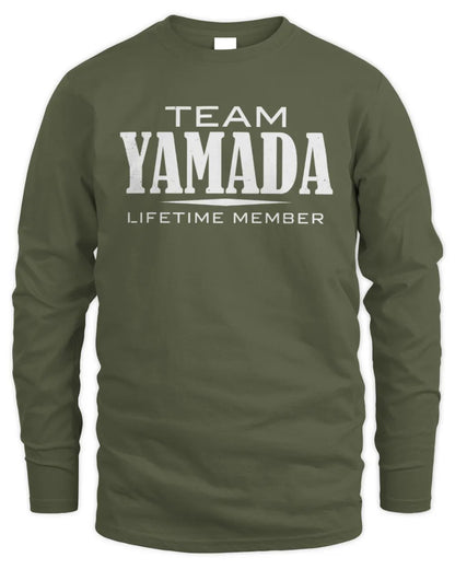 YAMADA BL62-K4-128 - Personalized “Team NAME Lifetime Member” - Men's Long Sleeved T-Shirt - Military Green