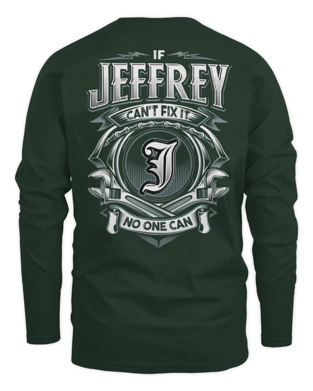 JEFFREY AP81-K4-626 - Personalized Ahmed Quote Apparel “If Ahmed Can't Fix It, No One Can” - Men's Long Sleeved T-Shirt - Forest Green