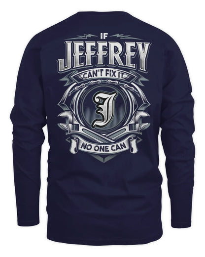 JEFFREY AP81-K4-626 - Personalized Ahmed Quote Apparel “If Ahmed Can't Fix It, No One Can” - Men's Long Sleeved T-Shirt - Navy