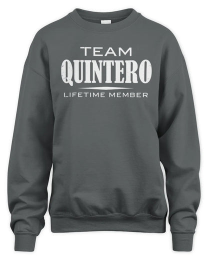 QUINTERO BL62-K4-128 - Personalized “Team NAME Lifetime Member” - Unisex Sweatshirt - Charcoal