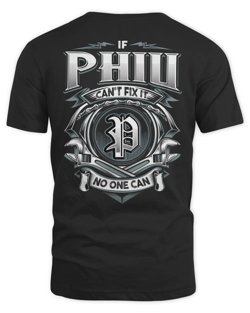 PHIU AP81-K4-626 - Personalized Ahmed Quote Apparel “If Ahmed Can't Fix It, No One Can” - Unisex Standard T-Shirt - Black