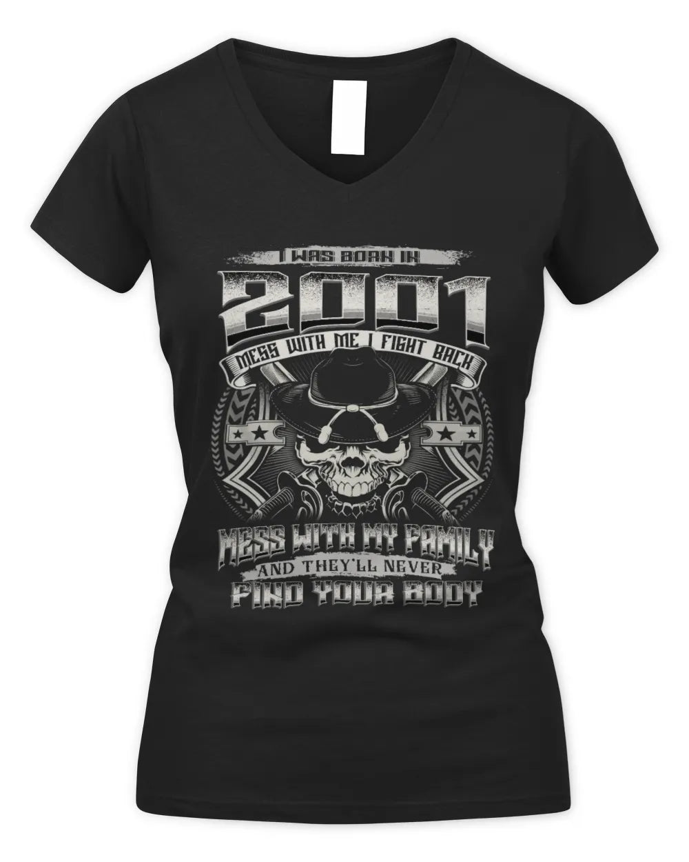 2001 HH89-K2 – Protective Family Quote T-Shirt - Women's V-Neck T-Shirt - Black