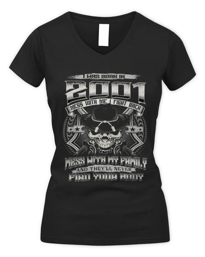 2001 HH89-K2 – Protective Family Quote T-Shirt - Women's V-Neck T-Shirt - Black