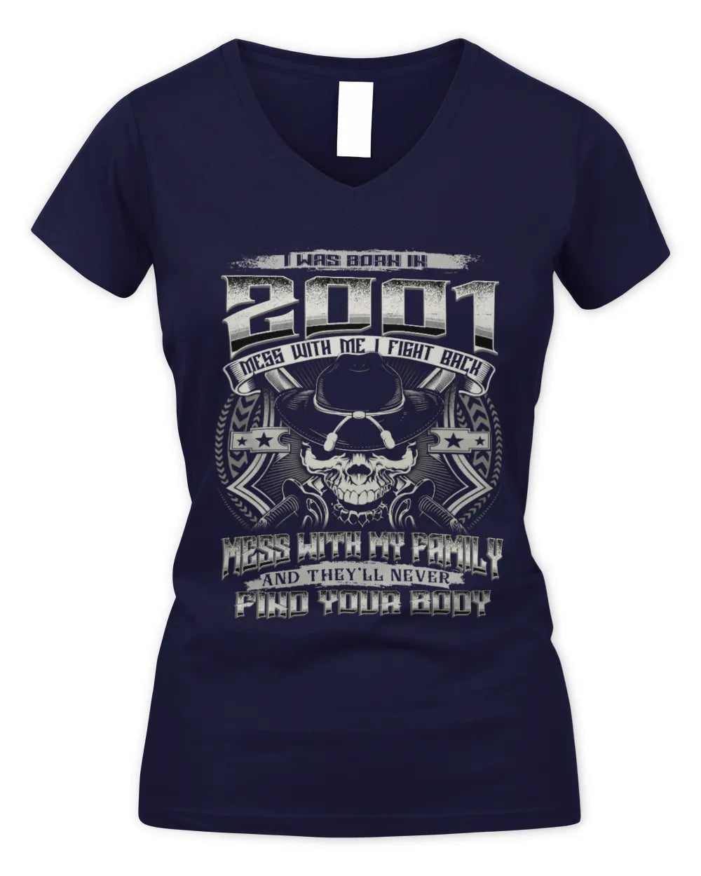 2001 HH89-K2 – Protective Family Quote T-Shirt - Women's V-Neck T-Shirt - Navy
