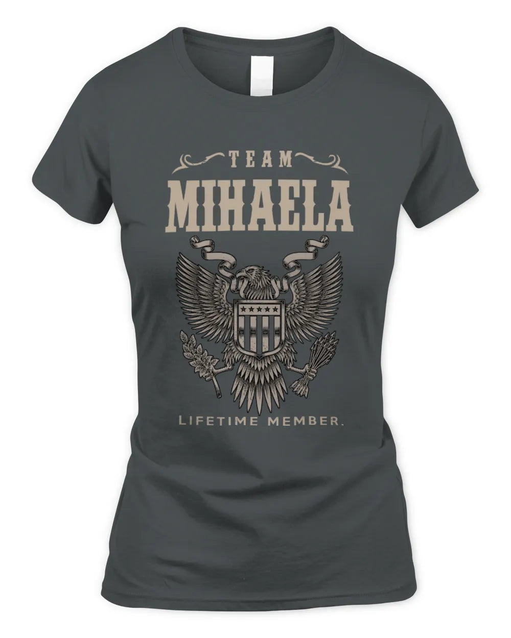 MIHAELA TP06-K82 – Personalized Classic Style Apparel “Team NAME Lifetime Member” - Women's Standard T-Shirt - Charcoal