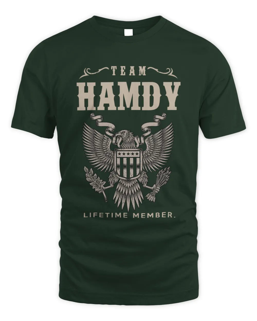 HAMDY TP06-K82 – Personalized Classic Style Apparel “Team NAME Lifetime Member” - Unisex Standard T-Shirt - Forest Green