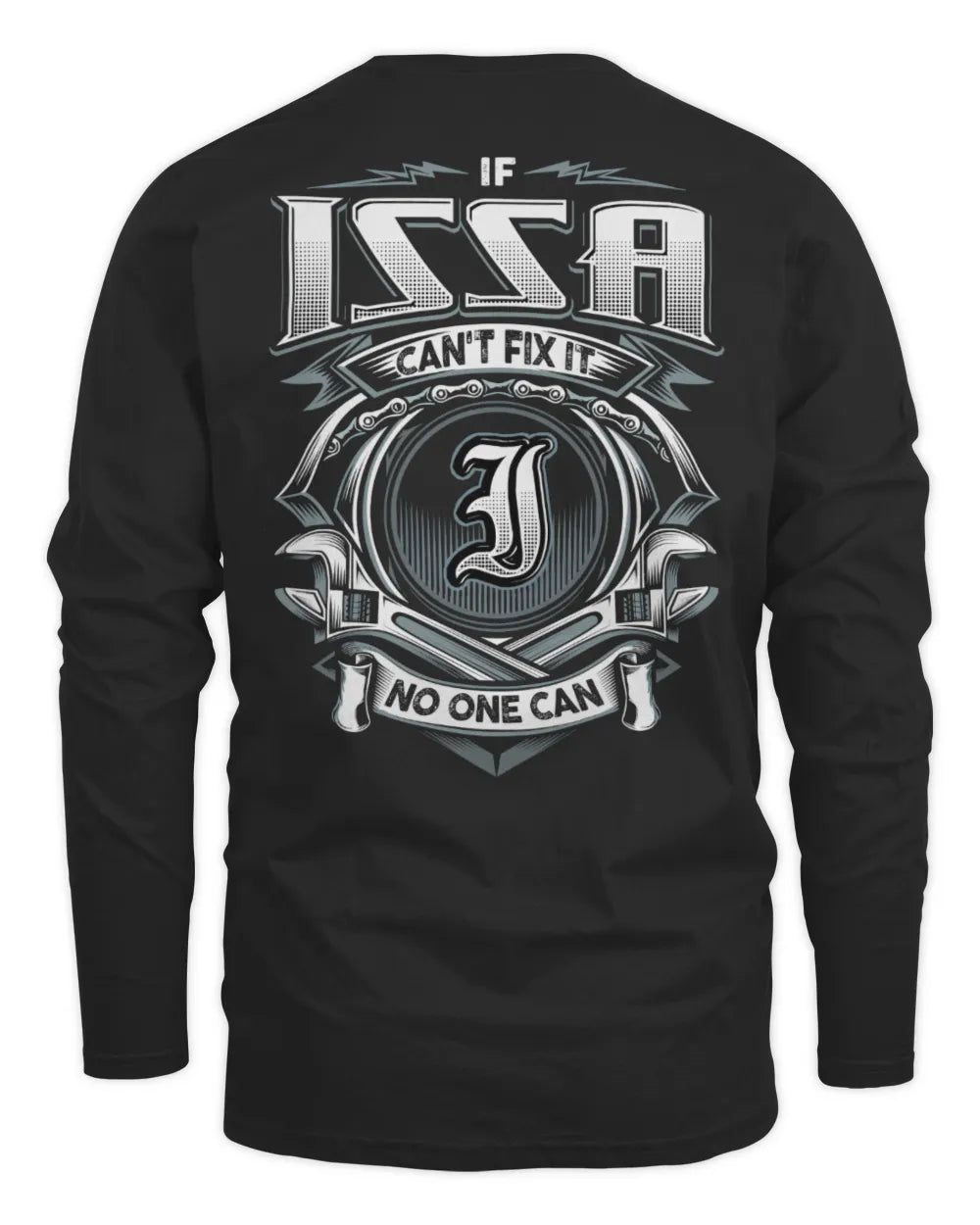 ISSA AP81-K4-626 - Personalized Ahmed Quote Apparel “If Ahmed Can't Fix It, No One Can” - Men's Long Sleeved T-Shirt - Black
